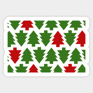 Red and Green Holiday Tree Pattern Sticker